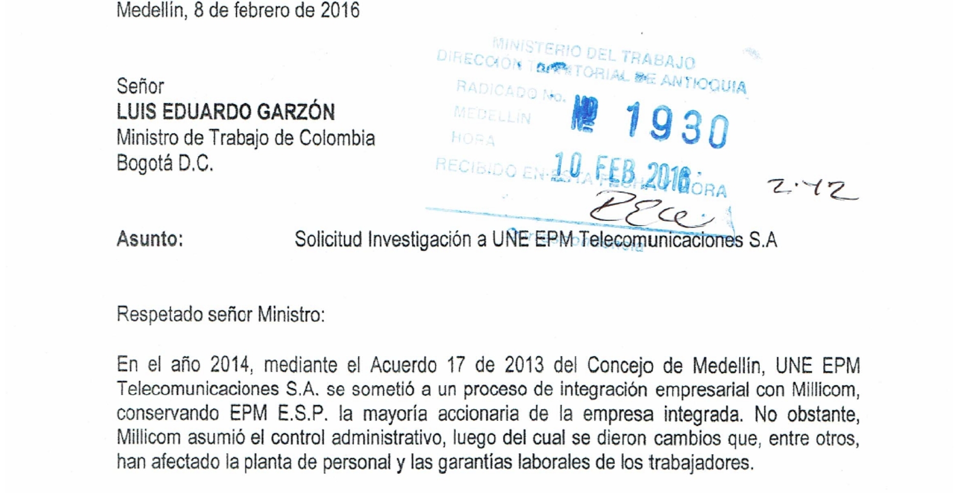 Solicitud investigación